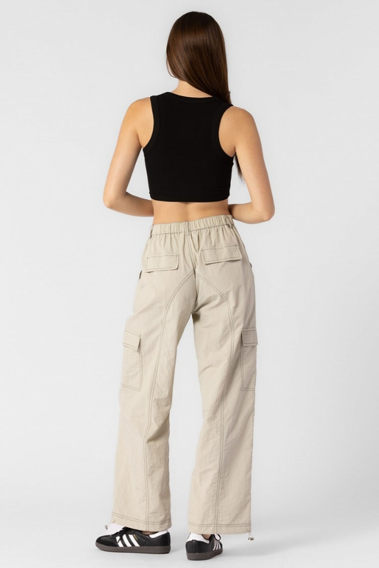 Hailey Boiled Wool Oversized Cargo Pants - Beige – The Frankie Shop