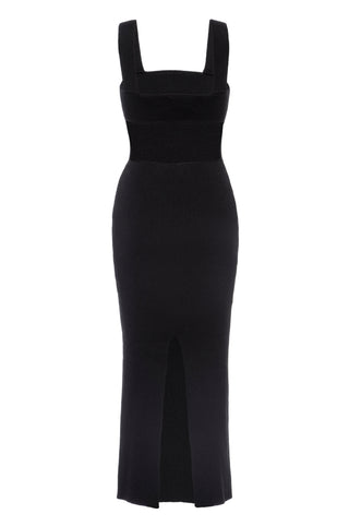 Black Knitted Cut Out Dress